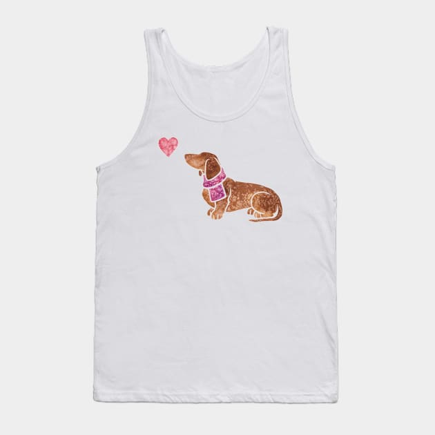 Smooth-haired Dachshund Tank Top by animalartbyjess